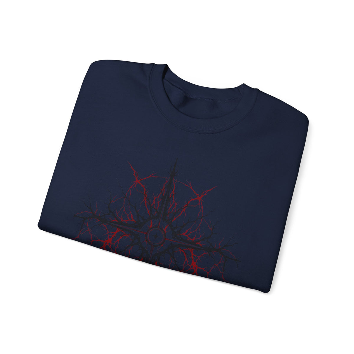 Celestial Thorn Cross Sweatshirt — Gothic Compass Crewneck